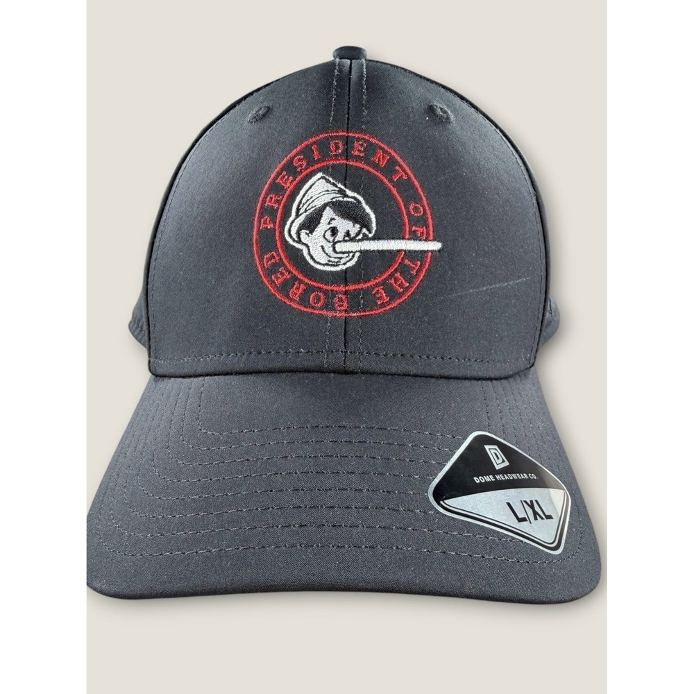 Dome Headwear Co. President of the Bored Hat Black L/XL A-Flex Cap Graphic